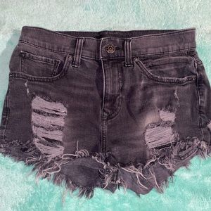 ExpressFaded Black Distressed Jean Shorts